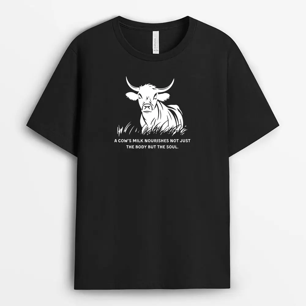 A Cows Milk Nourishes Not Just The Body But The Soul Viextee T-Shirt - Black