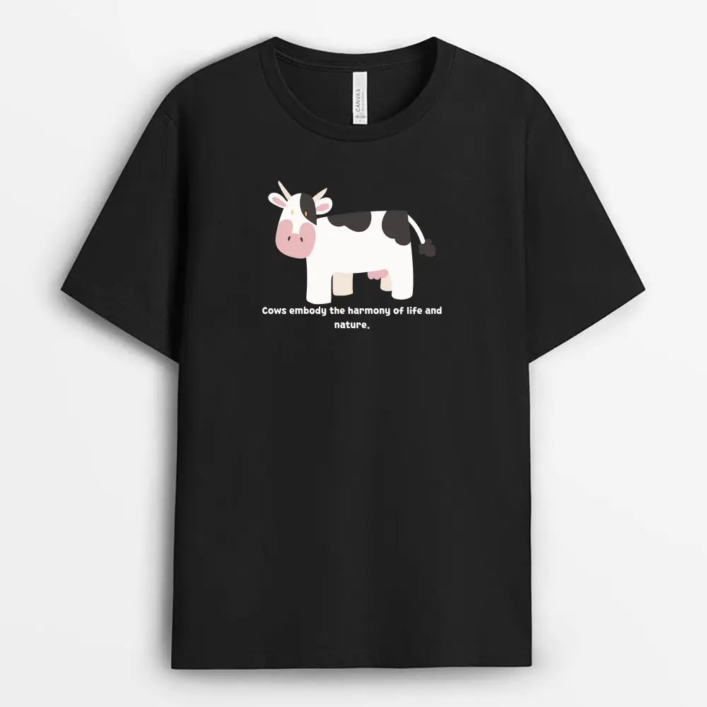 Cows Embody The Harmony Of Life And Nature Viextee T-Shirt - Black